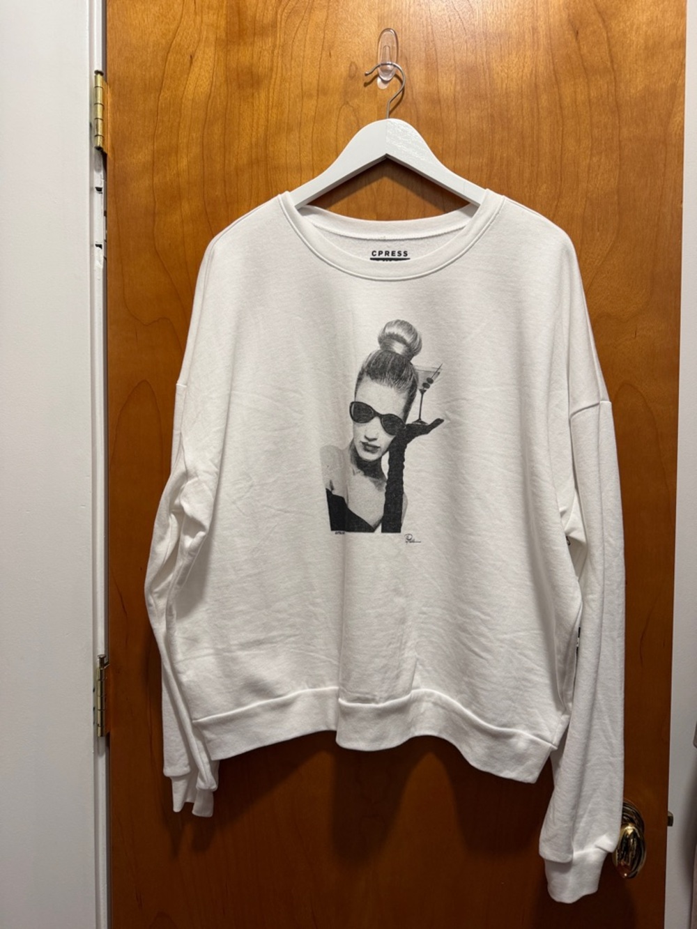 White Graphic Crewneck Sweatshirt